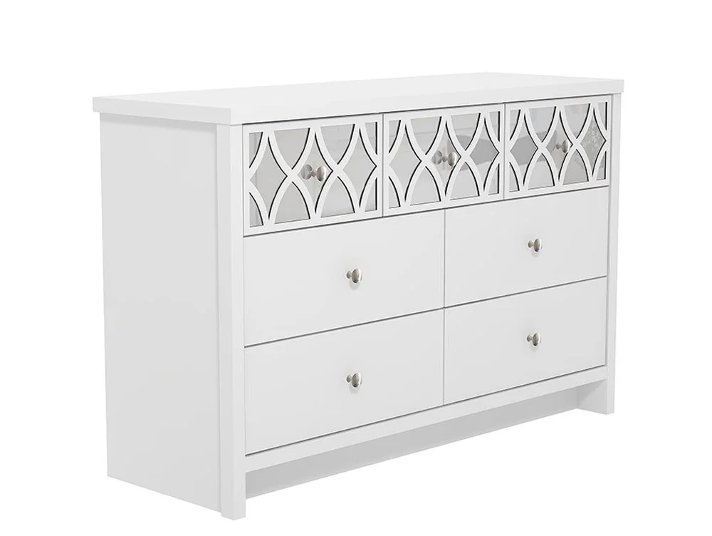 GFW GFW Arianna 3+4 Drawer White Wooden Chest of Drawers