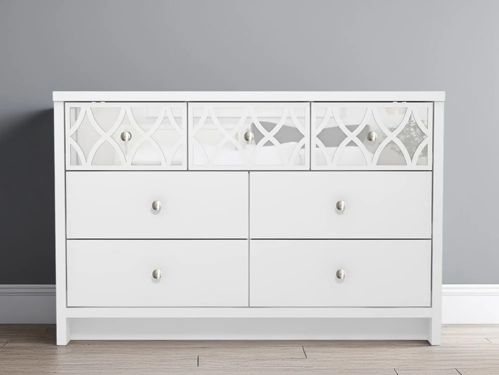 GFW GFW Arianna 3+4 Drawer White Wooden Chest of Drawers