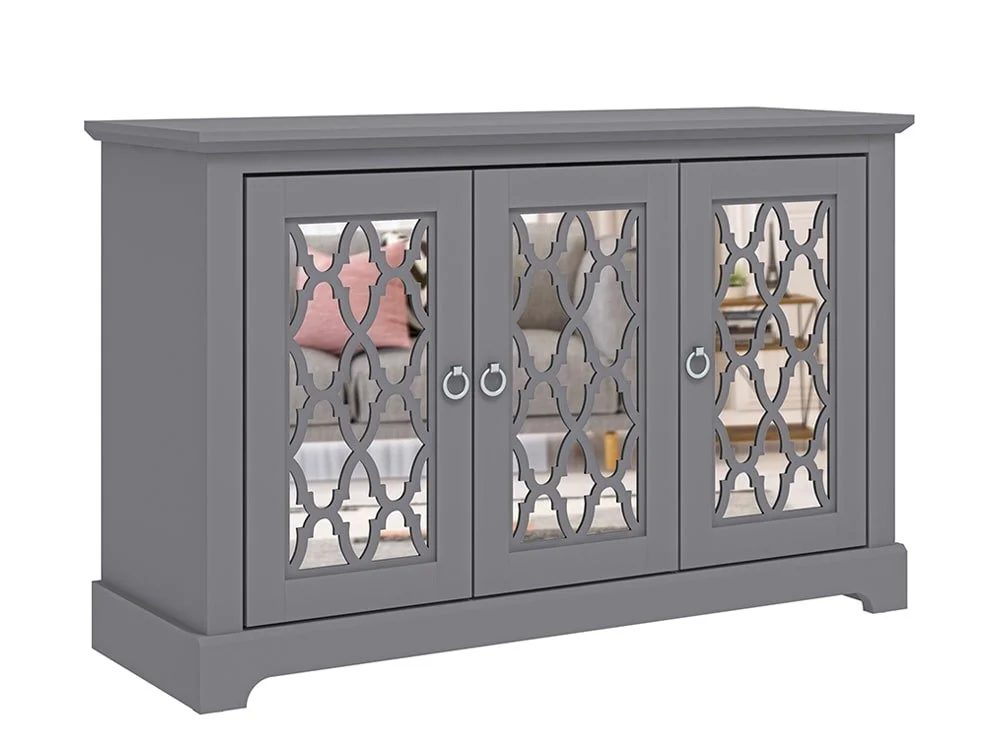 GFW GFW Honiton Grey Mirrored 3 Door Sideboard