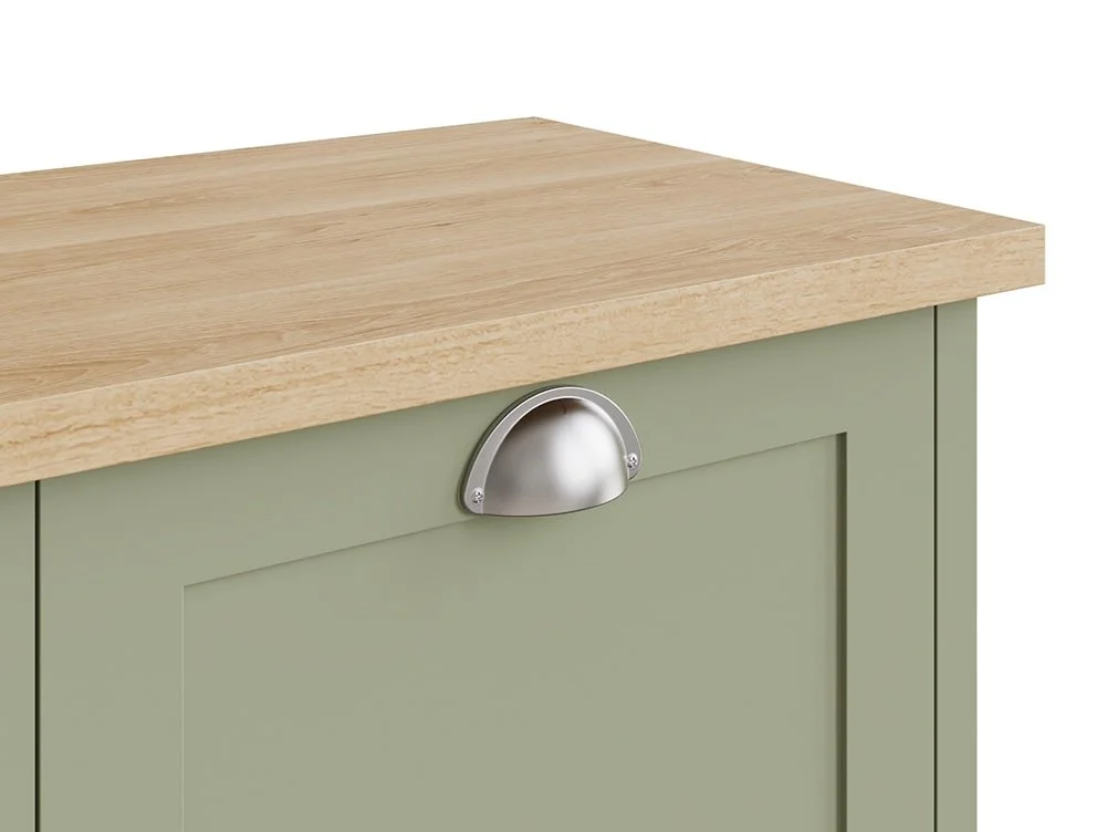 GFW GFW Lancaster Green and Oak 2 Door Shoe Cabinet