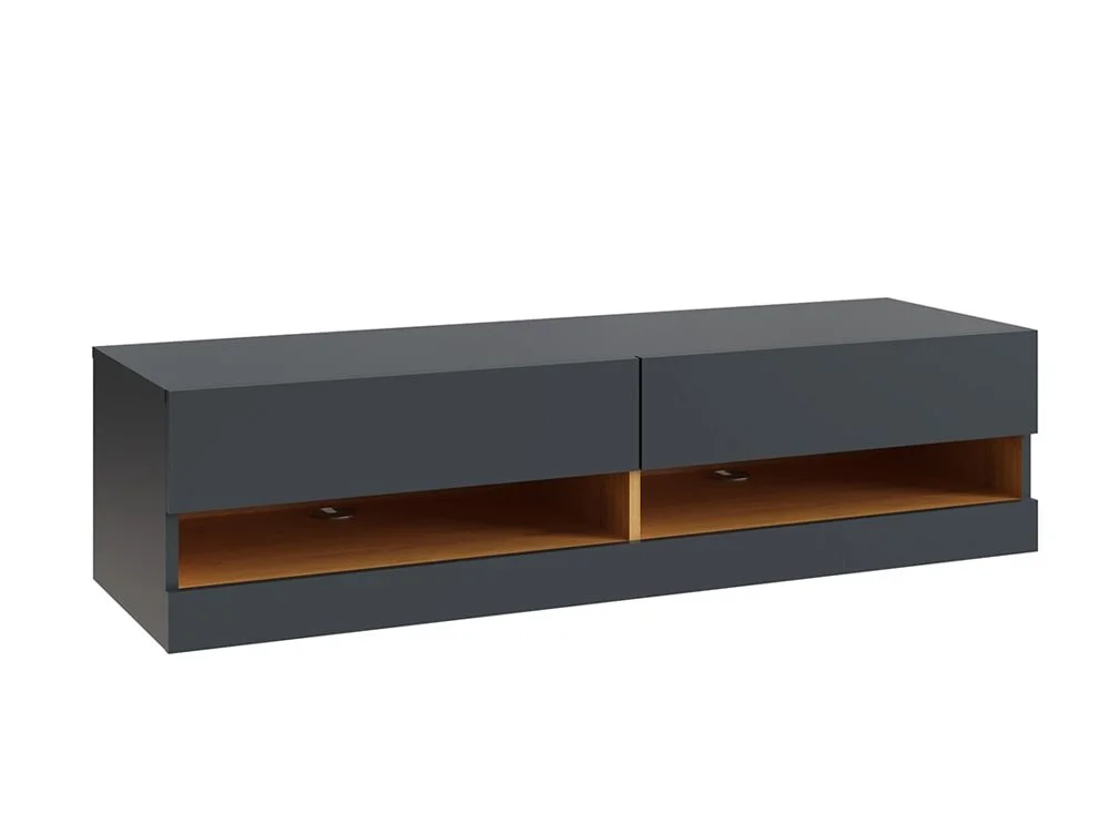 GFW GFW Leon 120cm Anthracite and Oak TV Cabinet With LED Lighting