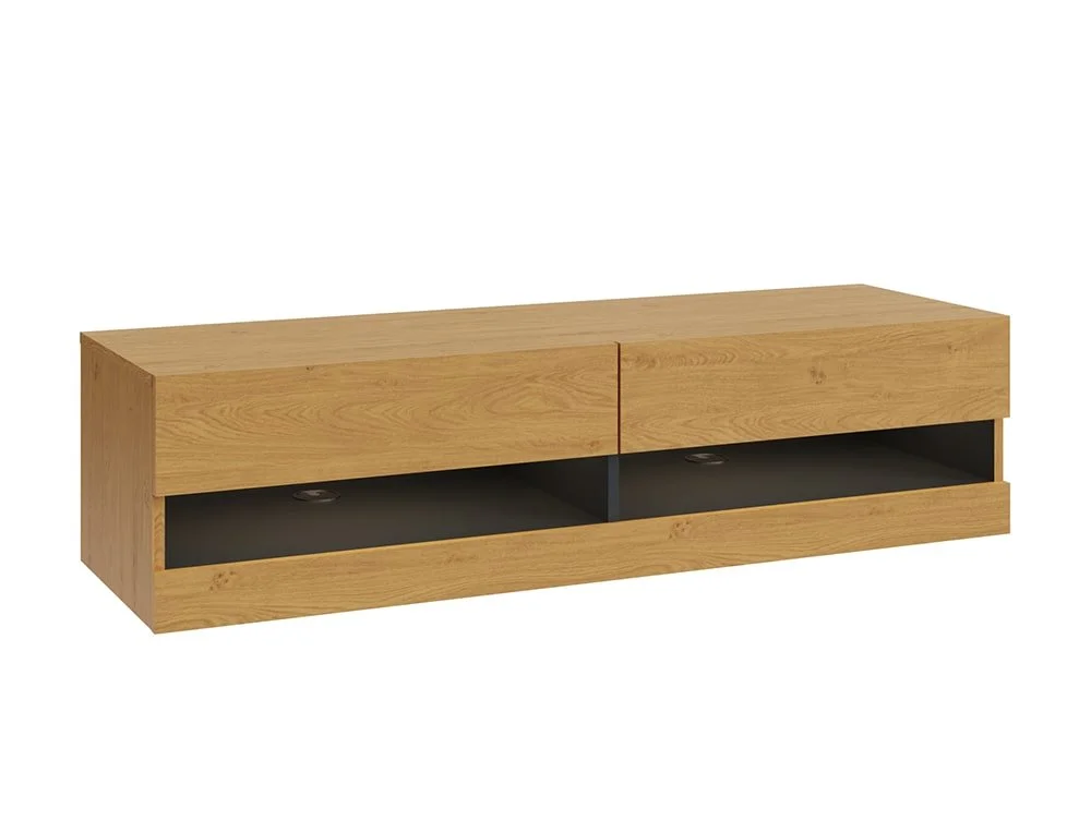 GFW GFW Leon 120cm Oak and Anthracite TV Cabinet With LED Lighting