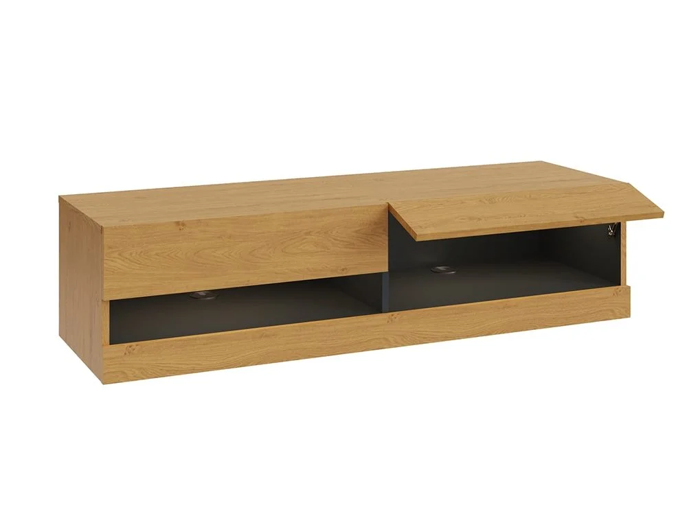 GFW GFW Leon 120cm Oak and Anthracite TV Cabinet With LED Lighting