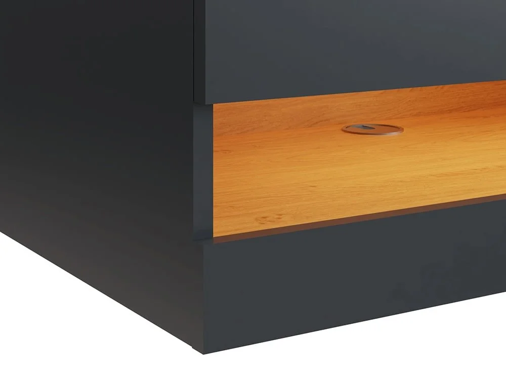 GFW GFW Leon 120cm Anthracite and Oak TV Cabinet With LED Lighting