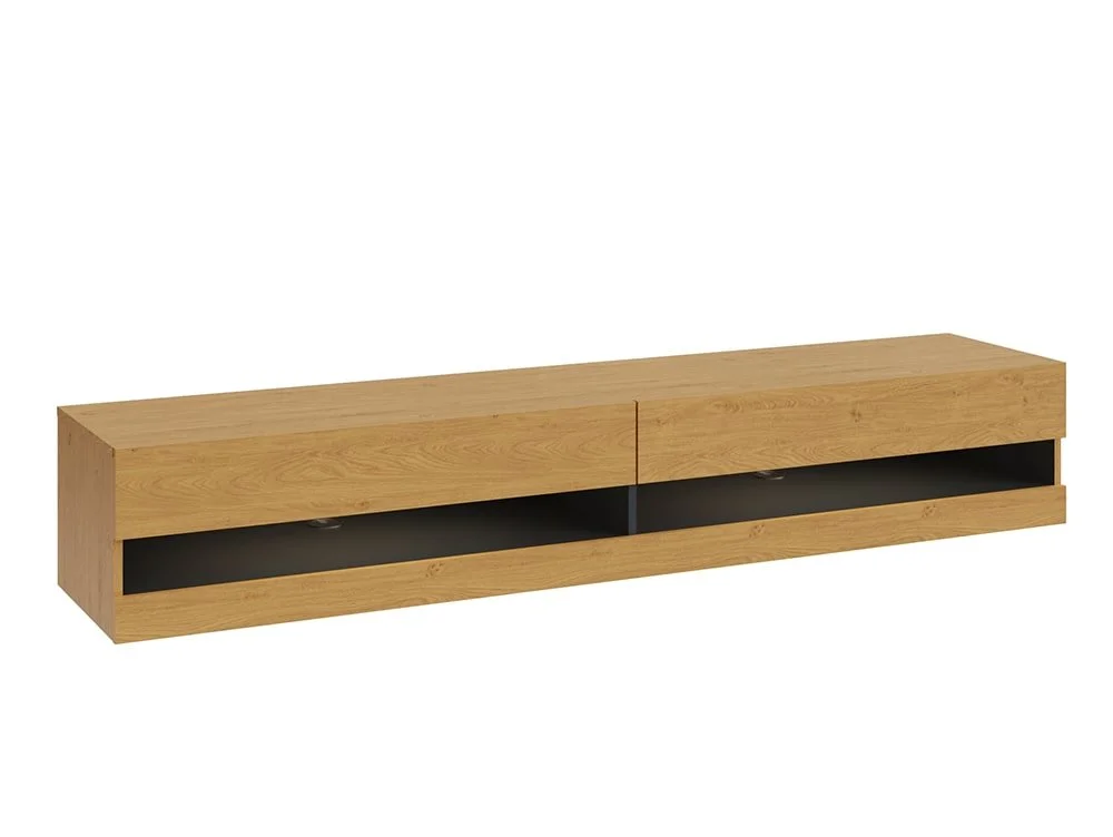 GFW GFW Leon 180cm Oak and Anthracite TV Cabinet With LED Lighting