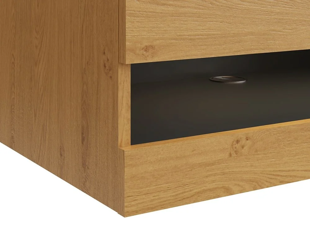 GFW GFW Leon 180cm Oak and Anthracite TV Cabinet With LED Lighting