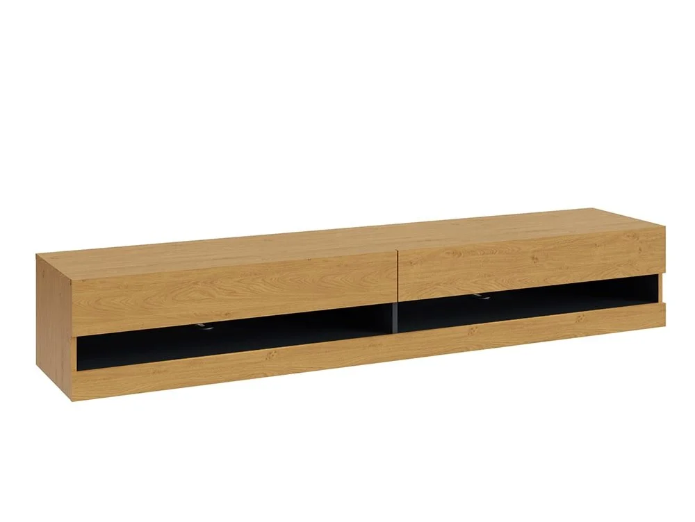 GFW GFW Leon 180cm Oak and Anthracite TV Cabinet With LED Lighting