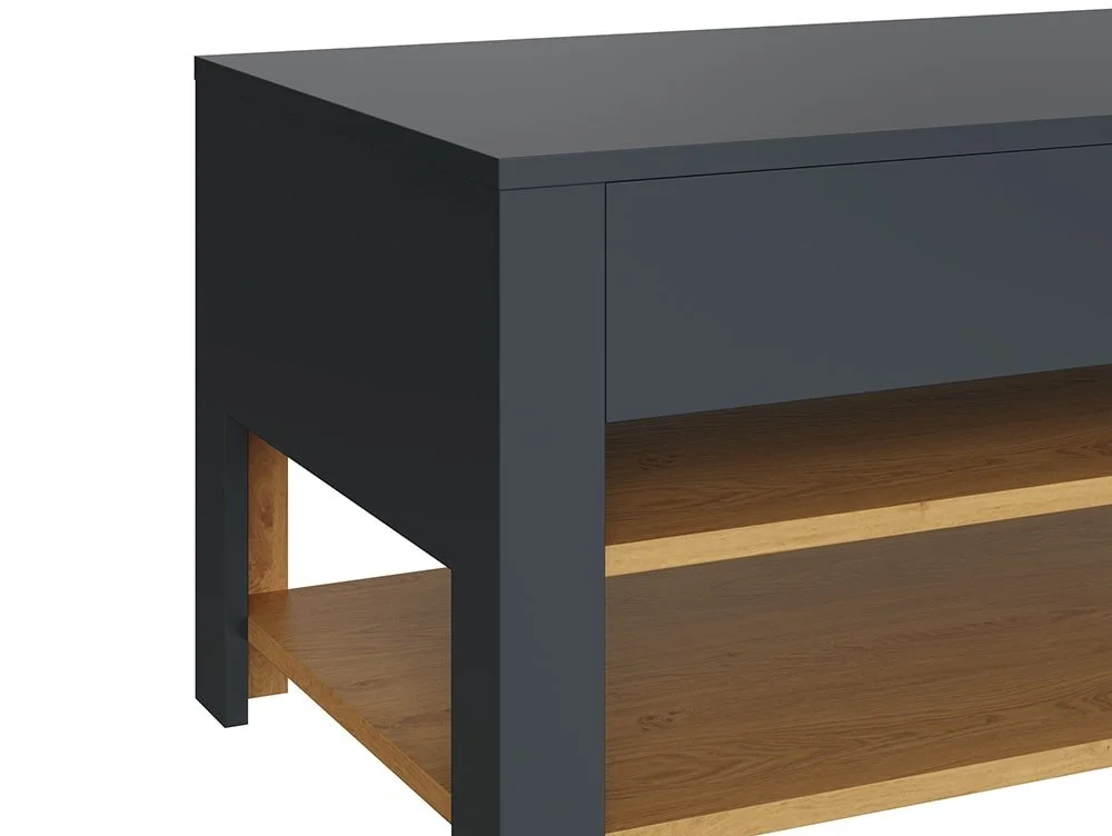 GFW GFW Leon Anthracite and Oak Coffee Table With LED Lighting