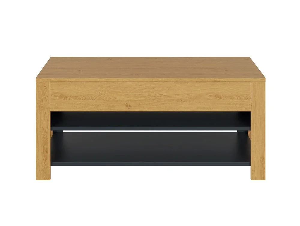 GFW GFW Leon Oak and Anthracite Coffee Table With LED Lighting