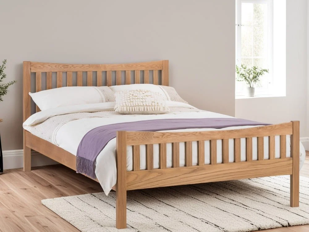 Julian Bowen Julian Bowen Bergamo 5ft King Size Oak Wooden Bed Frame