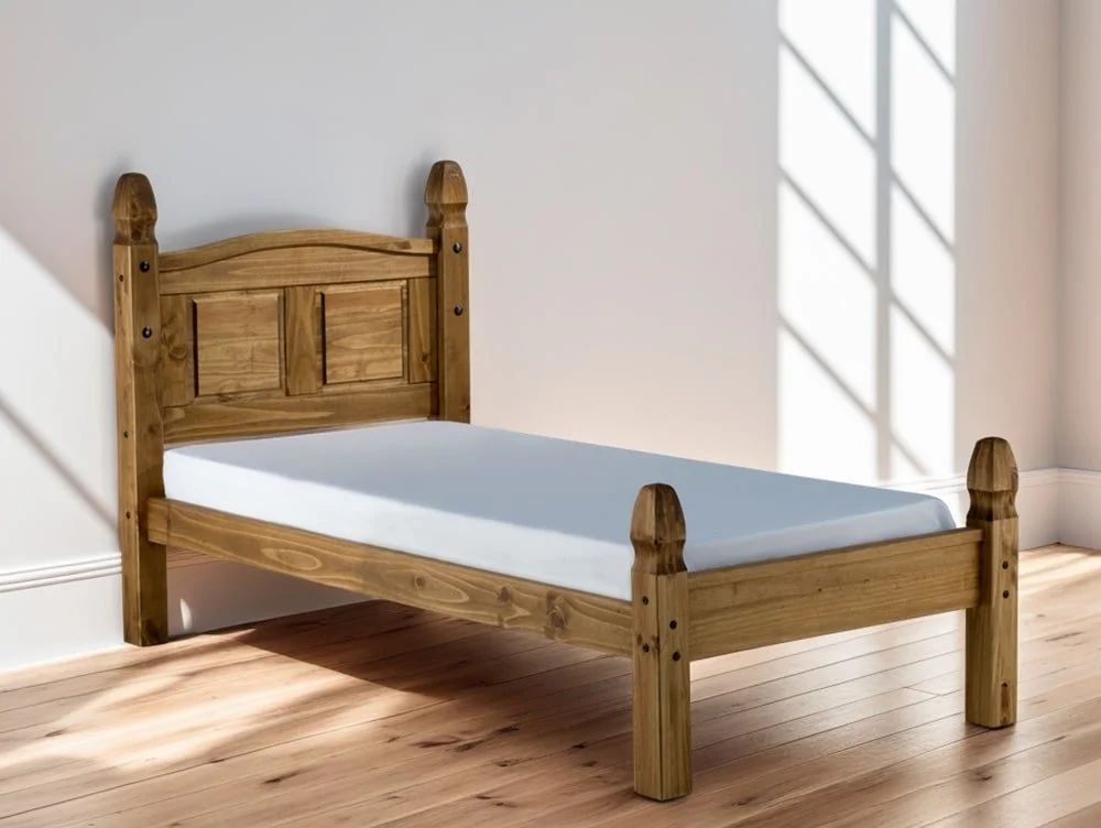 Birlea Furniture & Beds Birlea Corona 3ft Single Waxed Pine Wooden Bed Frame (Low Footend)