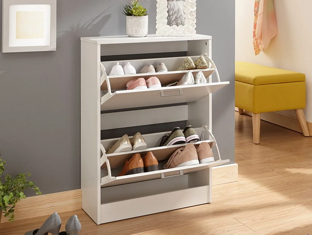 GFW GFW Stirling White 2 Tier Shoe Cabinet