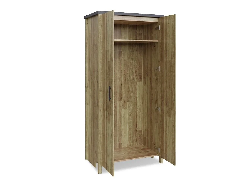 GFW GFW Cascina Oak and Grey 2 Door Wardrobe