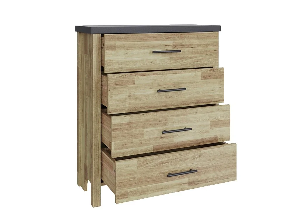 GFW GFW Cascina Oak and Grey 4 Drawer Chest of Drawers