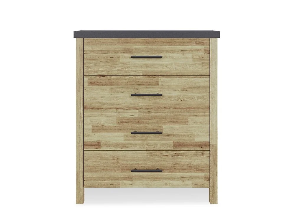 GFW GFW Cascina Oak and Grey 4 Drawer Chest of Drawers