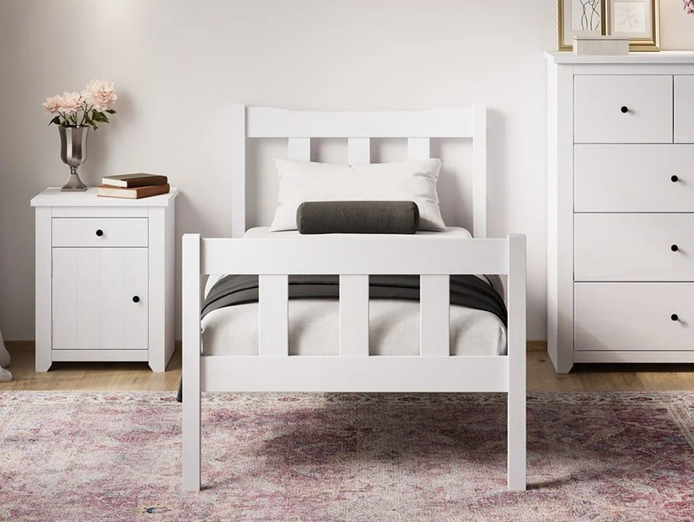 LPD LPD Havana 3ft Single White Wooden Bed Frame