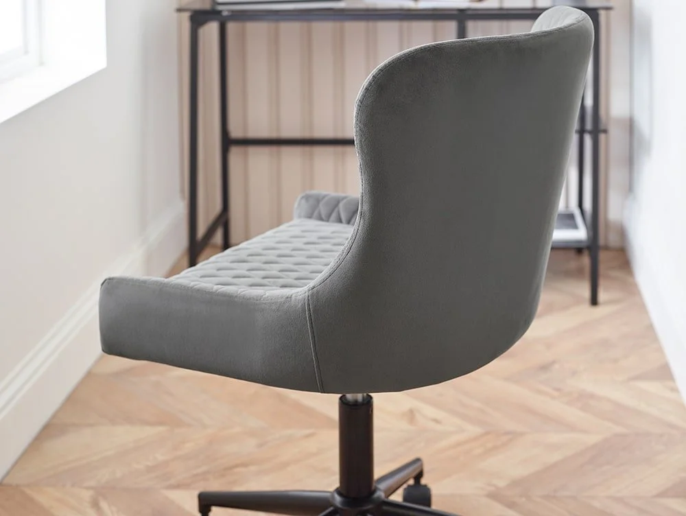 Julian Bowen Julian Bowen Luxe Grey Velvet Office Chair