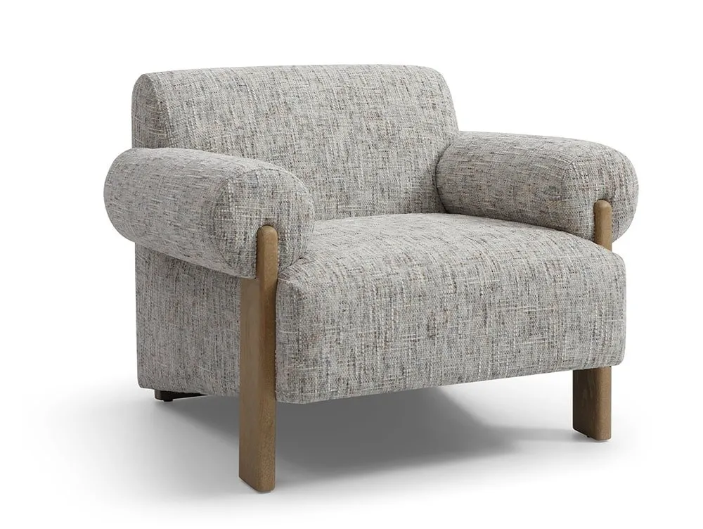 Kyoto Kyoto Arlo Natural Chenille and Oak Accent Chair