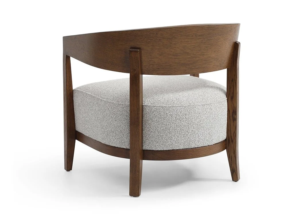 Kyoto Kyoto Reuben Grey Boucle and Walnut Accent Chair