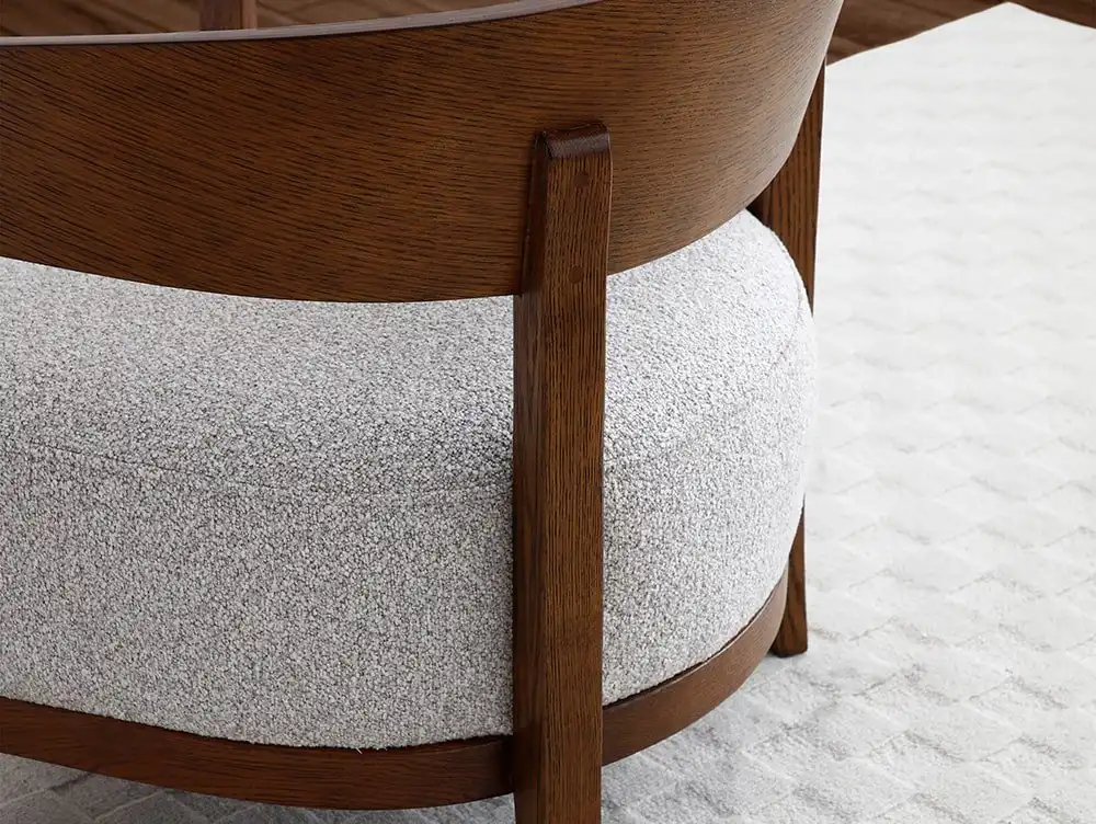 Kyoto Kyoto Reuben Grey Boucle and Walnut Accent Chair