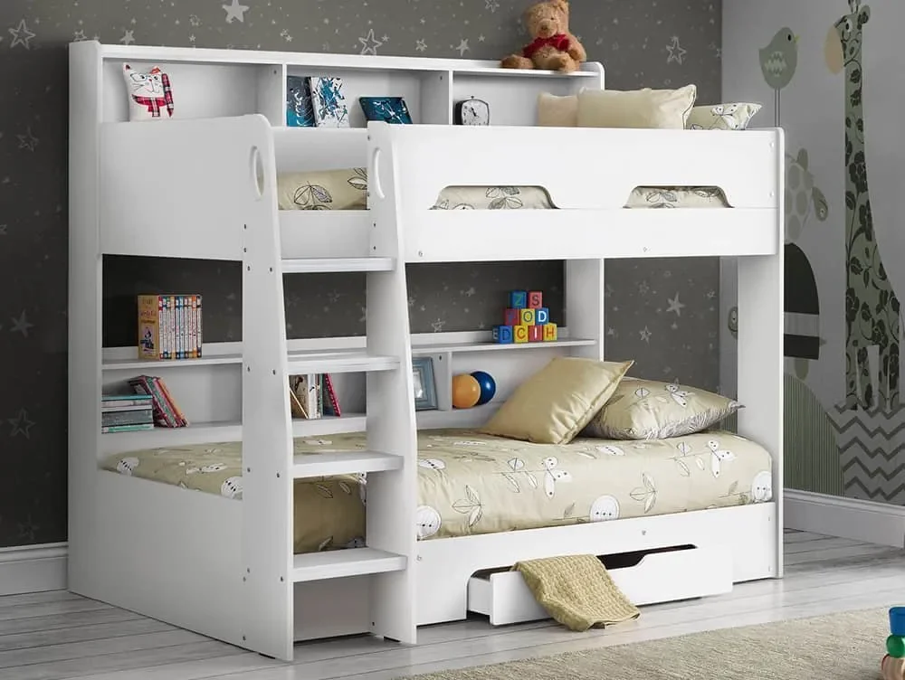 Julian Bowen Clearance - Julian Bowen Orion 3ft Single White Wooden Bunk Bed Frame