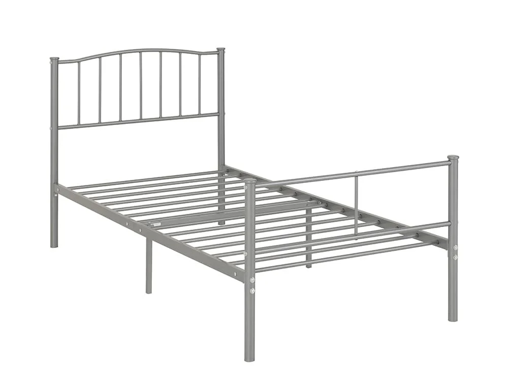 Seconique Seconique Newton 3ft Single Silver Metal Bed Frame