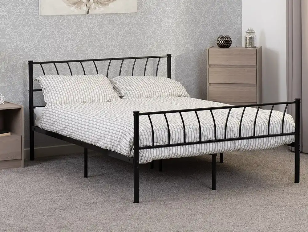 Seconique Seconique Harlow 4ft6 Double Black Metal Bed Frame