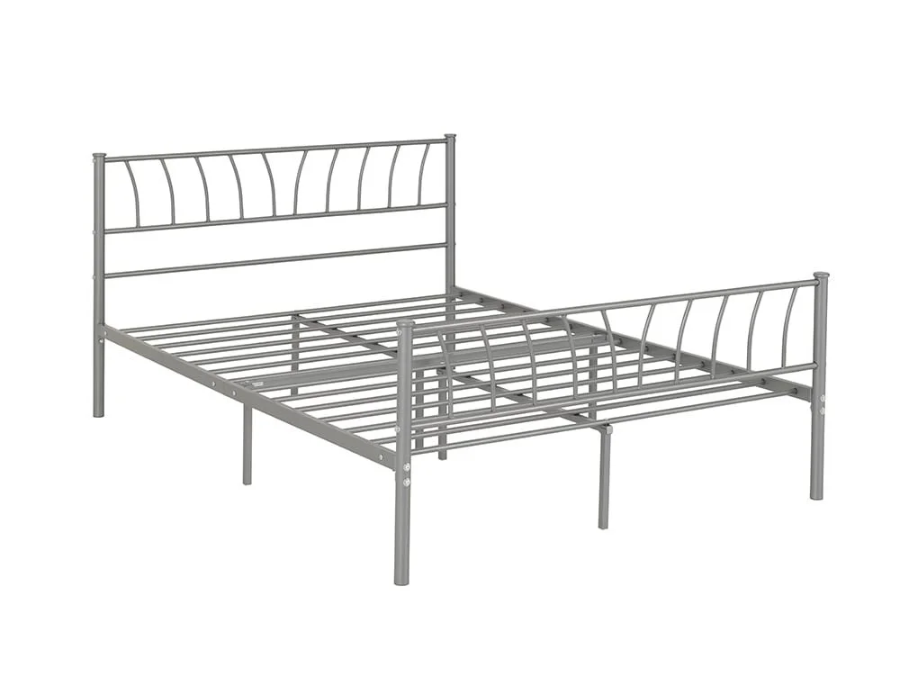 Seconique Seconique Harlow 4ft6 Double Silver Metal Bed Frame