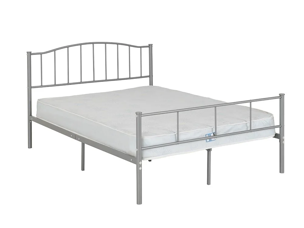 Seconique Seconique Newton 4ft6 Double Silver Metal Bed Frame