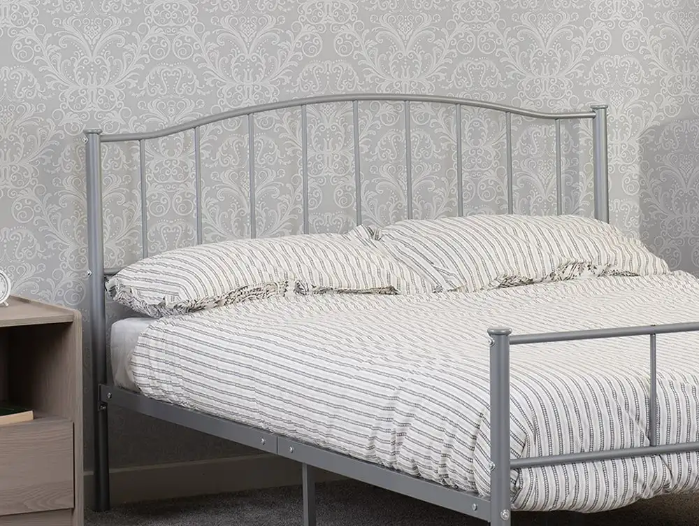 Seconique Seconique Newton 4ft6 Double Silver Metal Bed Frame