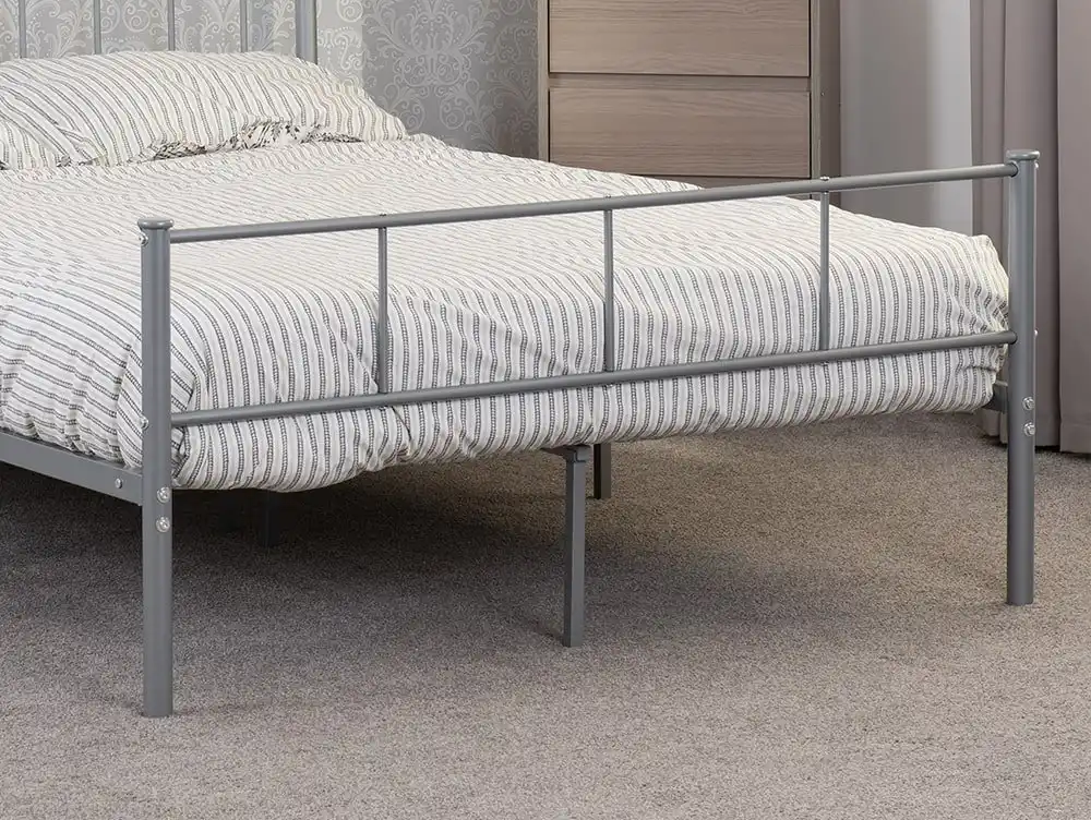 Seconique Seconique Newton 4ft6 Double Silver Metal Bed Frame