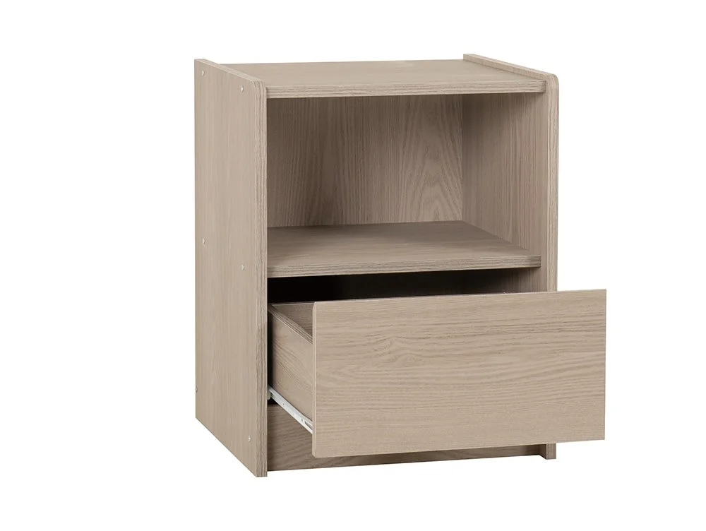 Seconique Seconique Paris Smoked Ash 1 Drawer Bedside Table