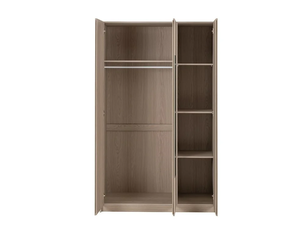 Seconique Seconique Paris Smoked Ash 3 Door Mirrored Wardrobe