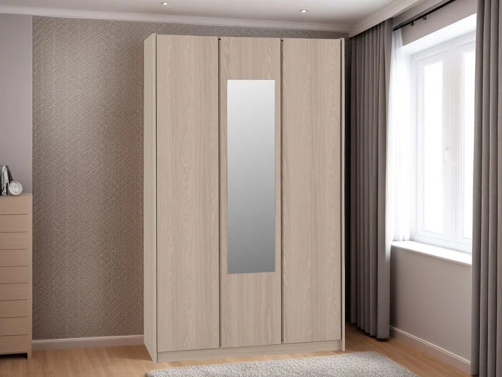 Seconique Seconique Paris Smoked Ash 3 Door Mirrored Wardrobe