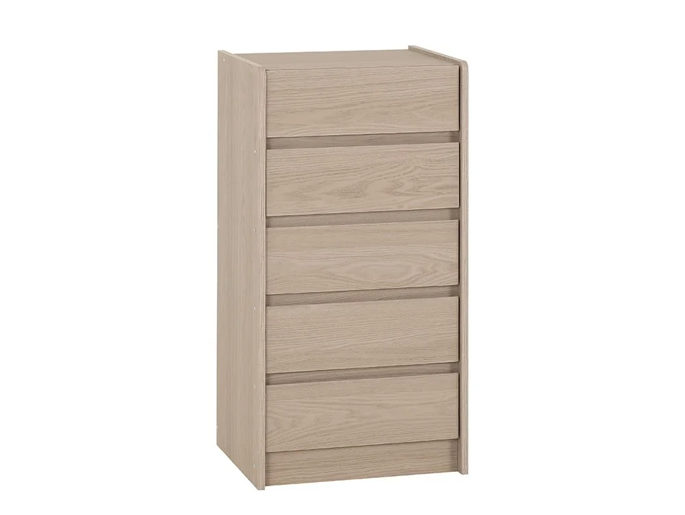 Seconique Seconique Paris Smoked Ash 5 Drawer Tall Chest of Drawers