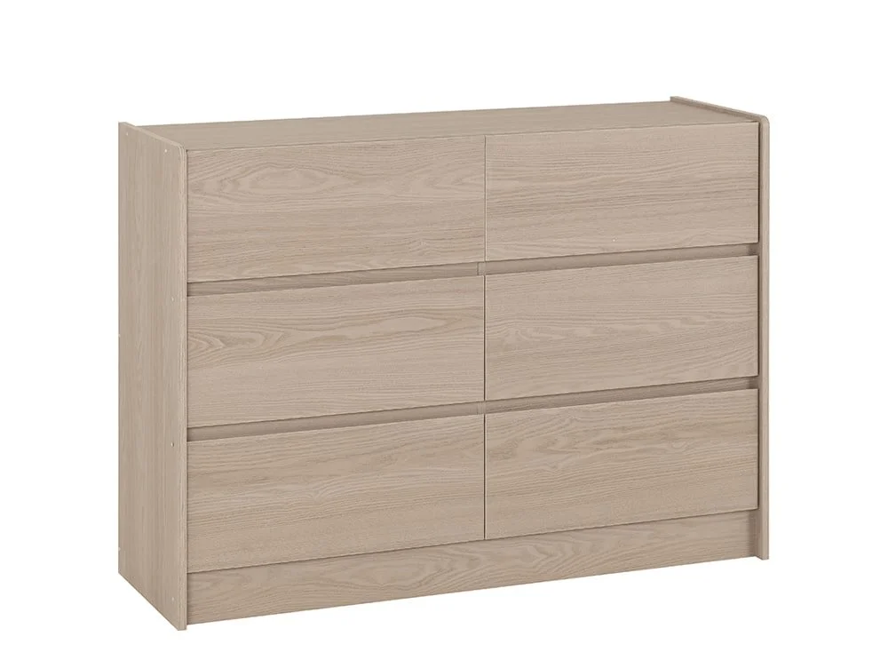 Seconique Seconique Paris Smoked Ash 6 Drawer Chest of Drawers