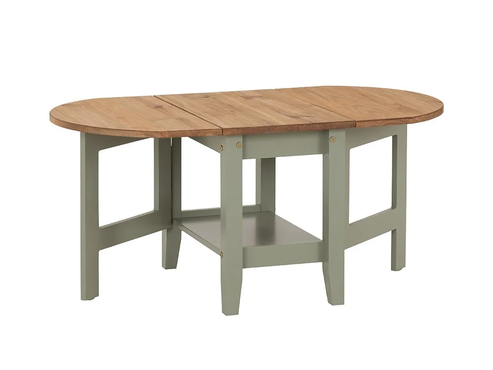 Seconique Seconique Santos Green and Pine Drop Leaf Coffee Table