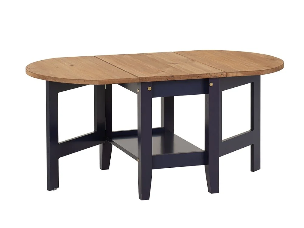 Seconique Seconique Santos Navy Blue and Pine Drop Leaf Coffee Table