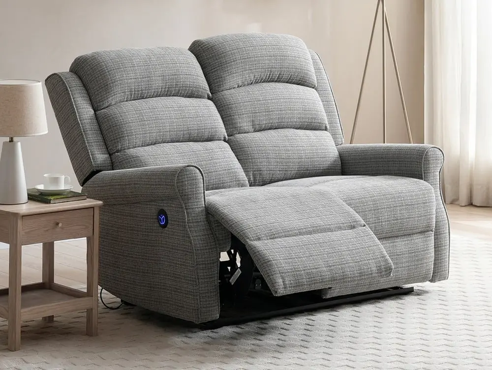 Kyoto Kyoto Baxter Grey Chenille 2 Seater Recliner Sofa