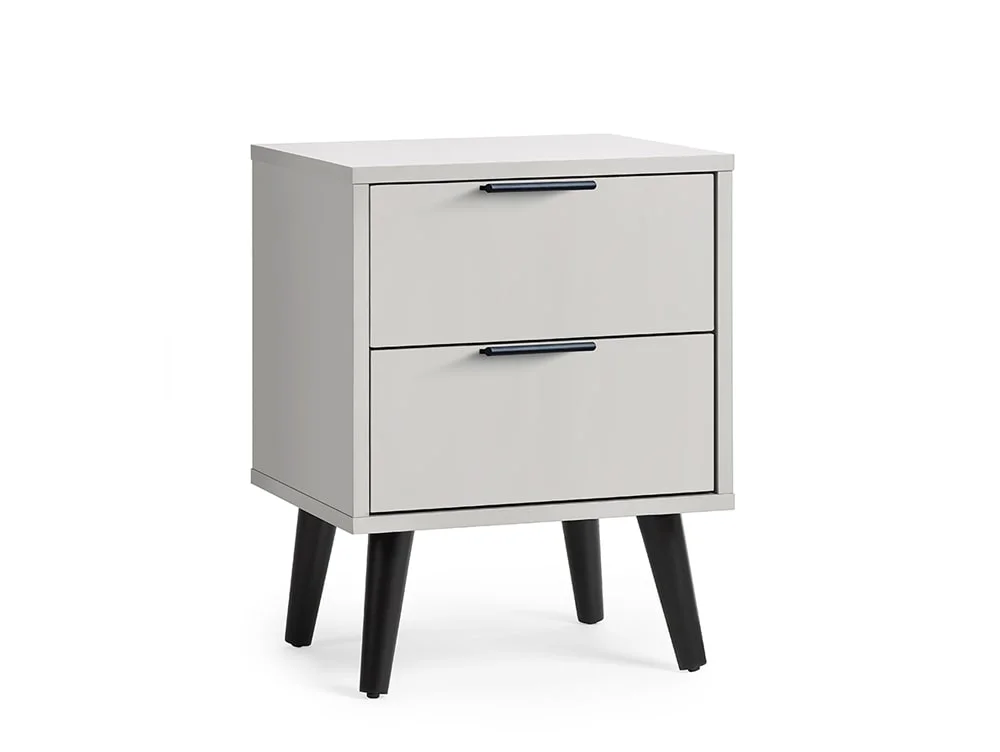 Julian Bowen Julian Bowen Alba Silk Grey 2 Drawer Bedside Table