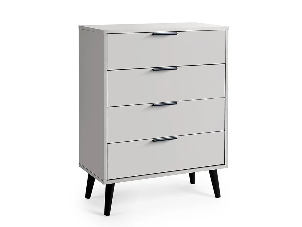 Julian Bowen Julian Bowen Alba Silk Grey 4 Drawer Chest of Drawers