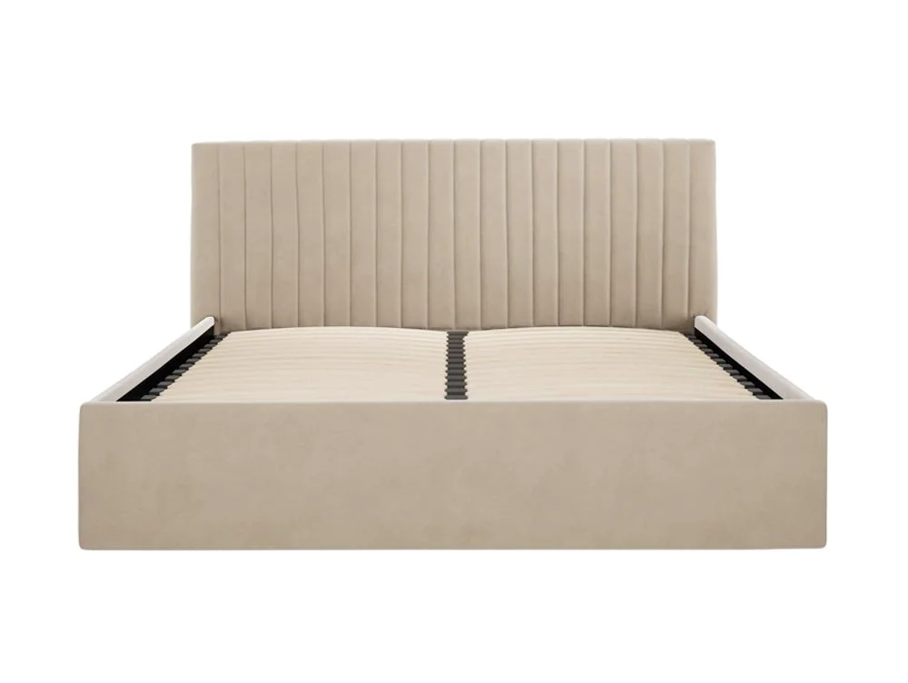 LPD LPD Berlin 5ft King Size Beige Velvet Fabric Ottoman Bed Frame