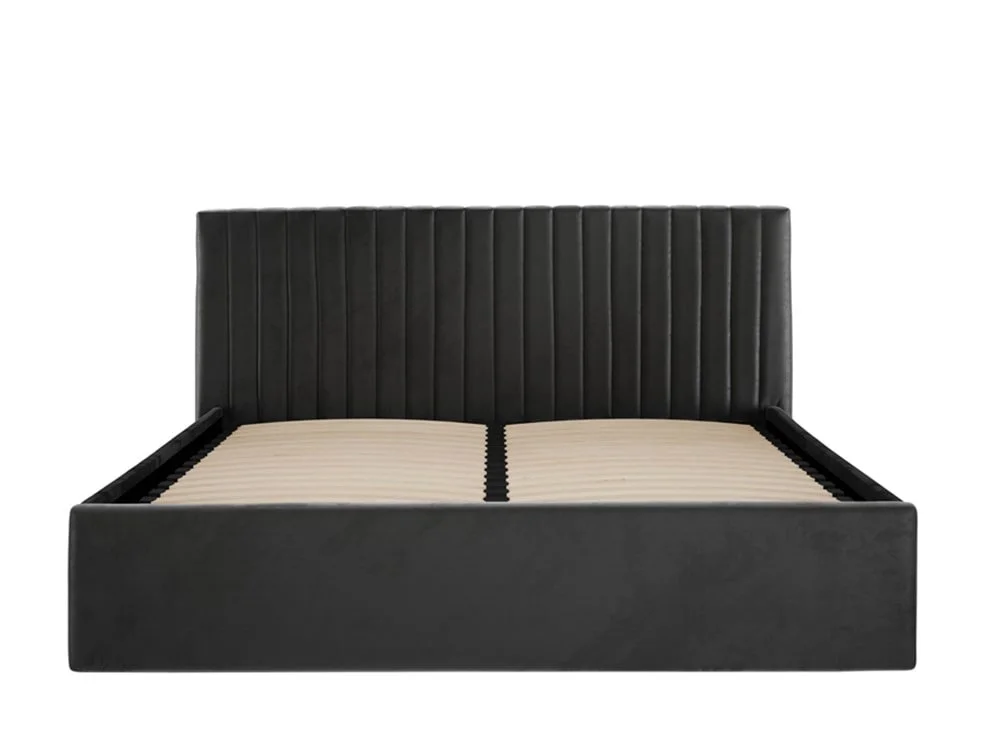 LPD LPD Berlin 4ft6 Double Black Velvet Fabric Ottoman Bed Frame