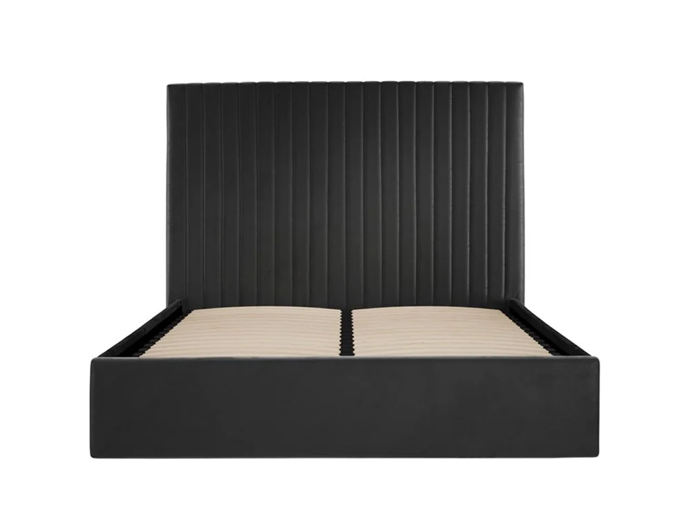 LPD LPD Berlin Tall 4ft6 Double Black Velvet Fabric Ottoman Bed Frame