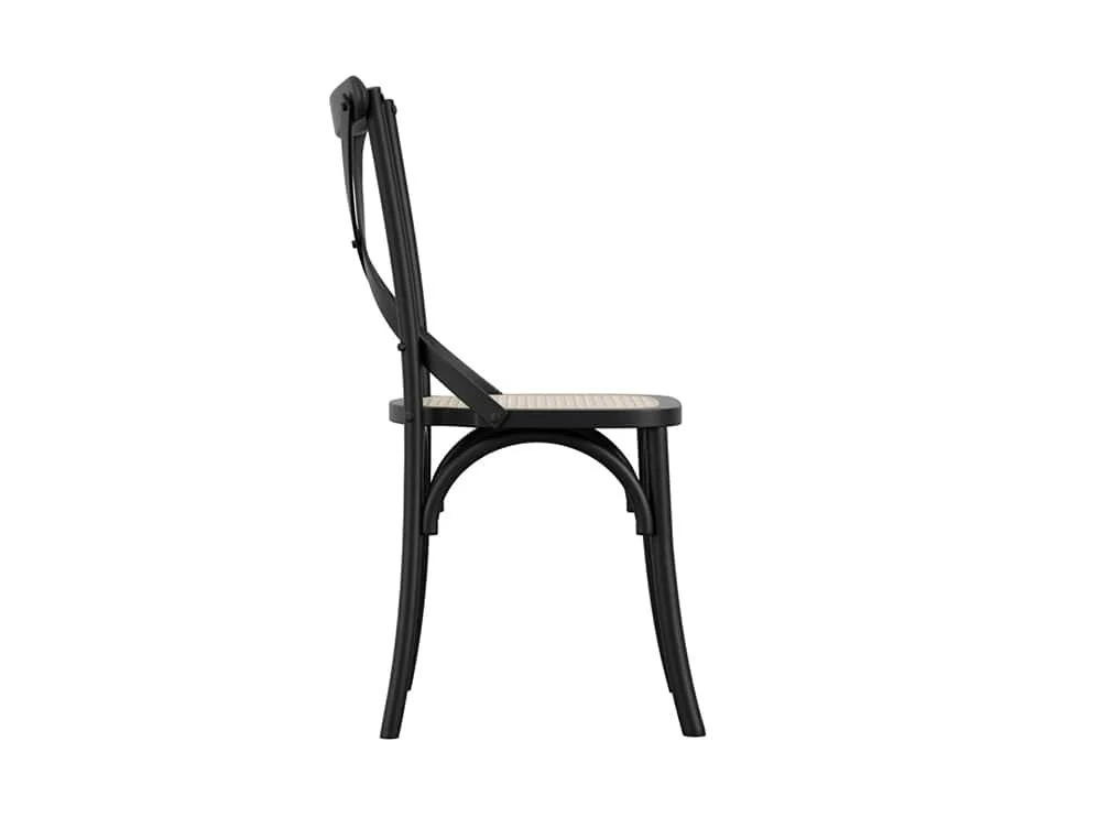 LPD LPD Fitzroy Set of 2 Rattan and Black Dining Chairs