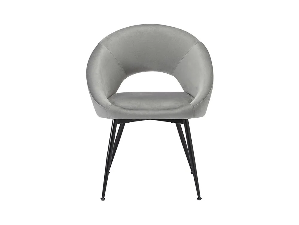 LPD LPD Lulu Set of 2 Grey Velvet Dining Chairs