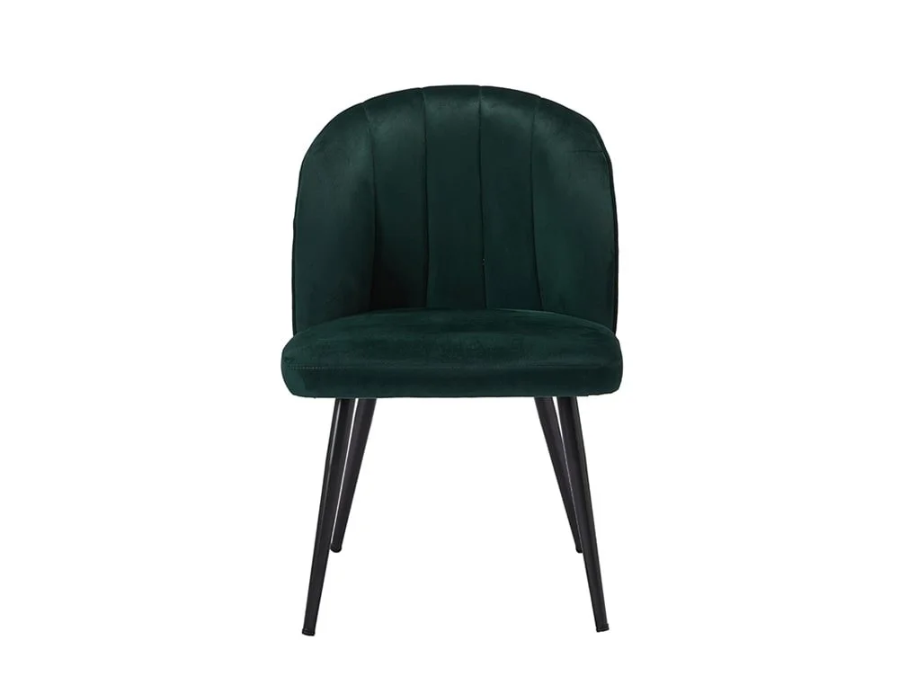 LPD LPD Orla Set of 2 Green Velvet Dining Chairs