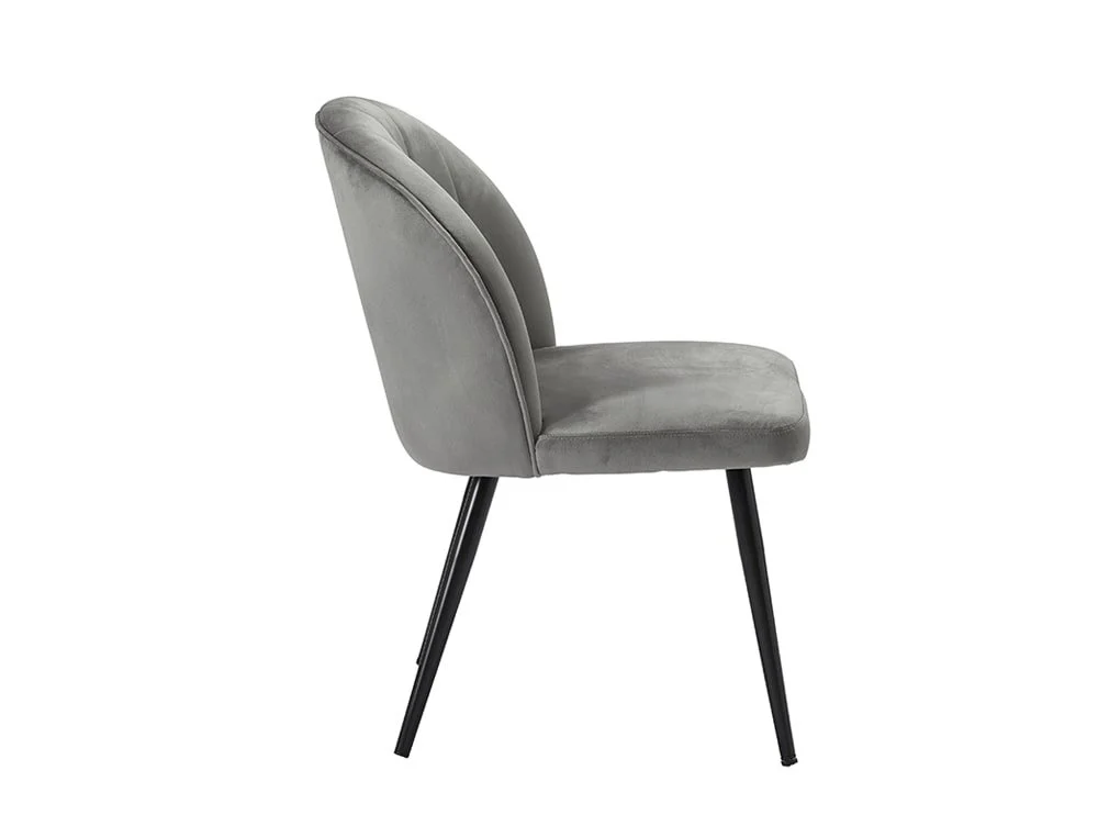 LPD LPD Orla Set of 2 Grey Velvet Dining Chairs