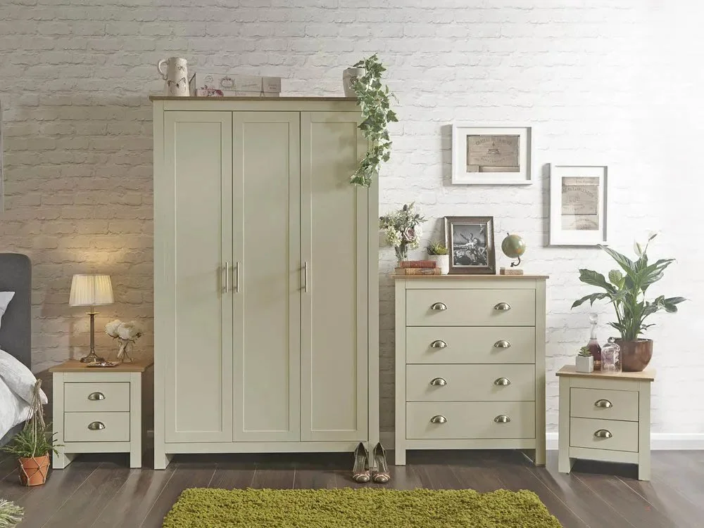 GFW Clearance - GFW Lancaster Cream and Oak 4 Piece Bedroom Furniture Package