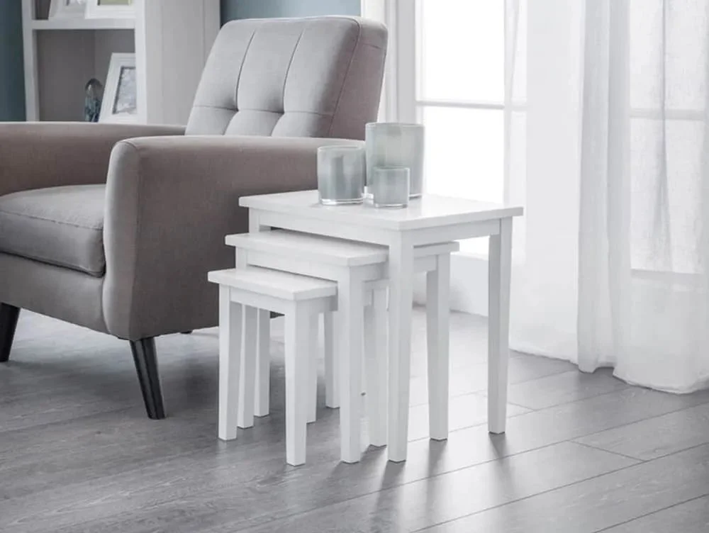 Julian Bowen Clearance - Julian Bowen Cleo White Wooden Nest of Tables